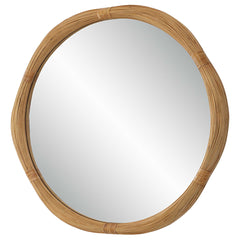 Salina Woodtone Round Bamboo Mirror - Ornate Home