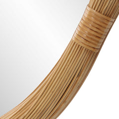 Salina Woodtone Round Bamboo Mirror - Ornate Home