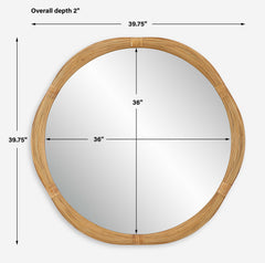Salina Woodtone Round Bamboo Mirror - Ornate Home