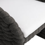 Salinas Dark Umber/White/Cream Arm Chair - Ornate Home