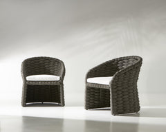 Salinas Dark Umber/White/Cream Arm Chair - Ornate Home