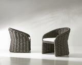 Salinas Dark Umber/White/Cream Arm Chair - Ornate Home