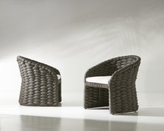 Salinas Dark Umber/White/Cream Arm Chair - Ornate Home