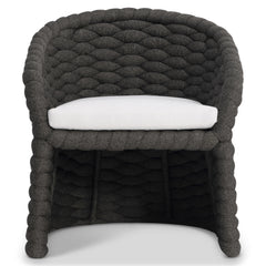 Salinas Dark Umber/White/Cream Arm Chair - Ornate Home