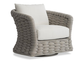 Salinas Driftwood/White/Cream Outdoor Swivel Chair - Ornate Home