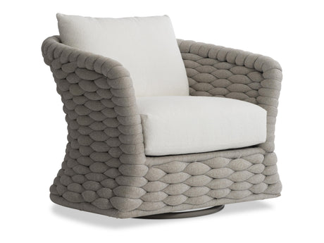 Salinas Driftwood/White/Cream Outdoor Swivel Chair - Ornate Home