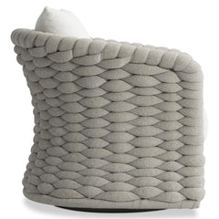 Salinas Driftwood/White/Cream Outdoor Swivel Chair - Ornate Home