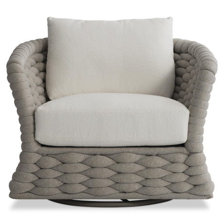 Salinas Driftwood/White/Cream Outdoor Swivel Chair - Ornate Home