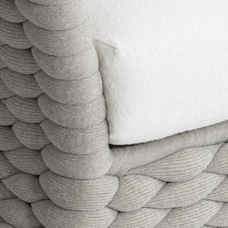 Salinas Driftwood/White/Cream Outdoor Swivel Chair - Ornate Home