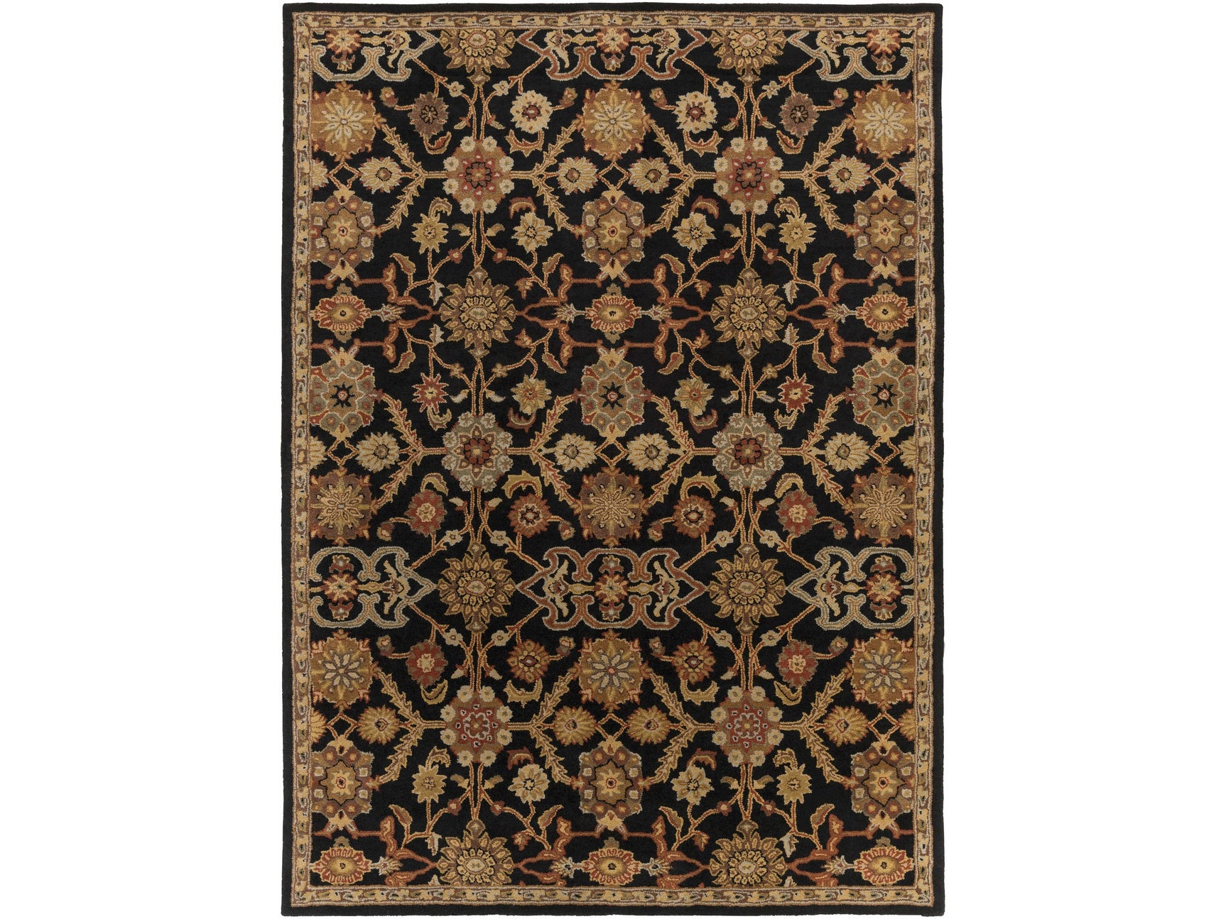 Salix Hand Tufted Black Wool Rug - Ornate Home