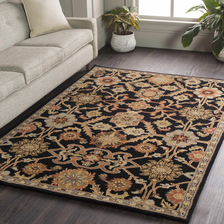 Salix Hand Tufted Black Wool Rug - Ornate Home