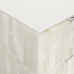 Salka White/Selenite Nightstand - Ornate Home