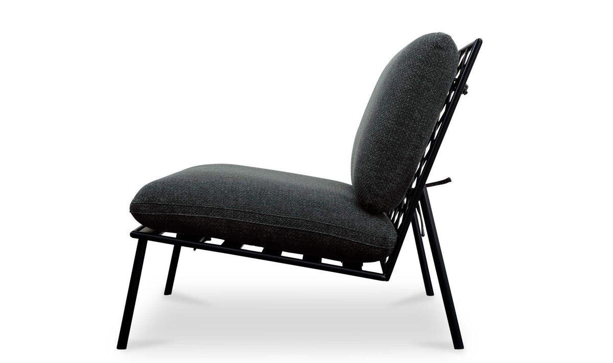 Salma Speckled Charcoal Outdoor Accent Chair - Ornate Home