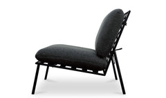 Salma Speckled Charcoal Outdoor Accent Chair - Ornate Home