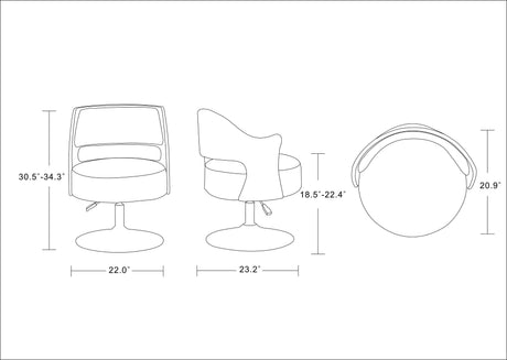 Salon Adjustable Height Swivel Accent Chair in White and Polished Chrome (set of 2) - Ornate Home