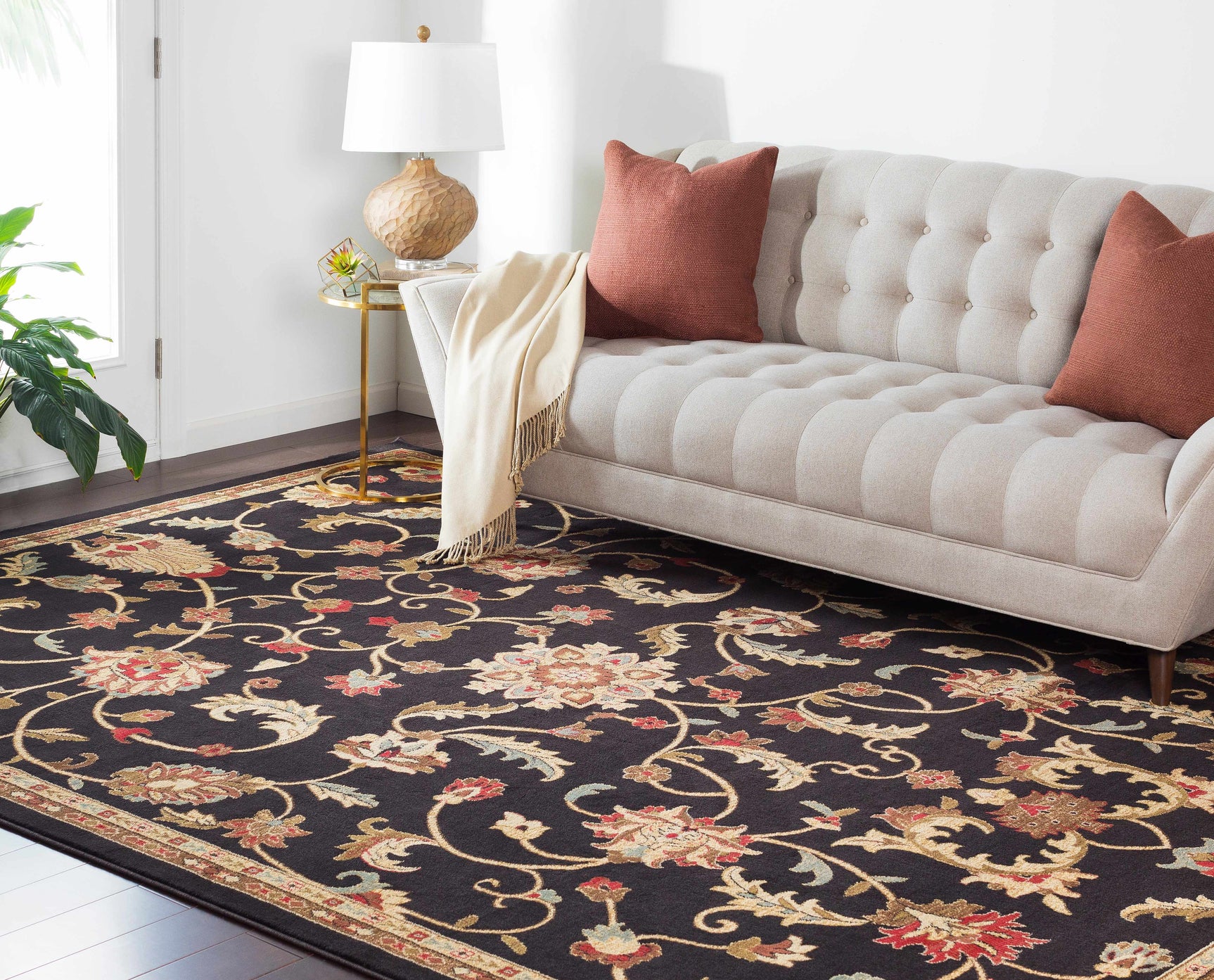 Salona Luxe Black Rug - Ornate Home