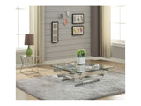 Salonius Stainless Steel & Clear Glass Coffee Table - Ornate Home