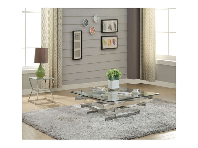 Salonius Stainless Steel & Clear Glass Coffee Table - Ornate Home