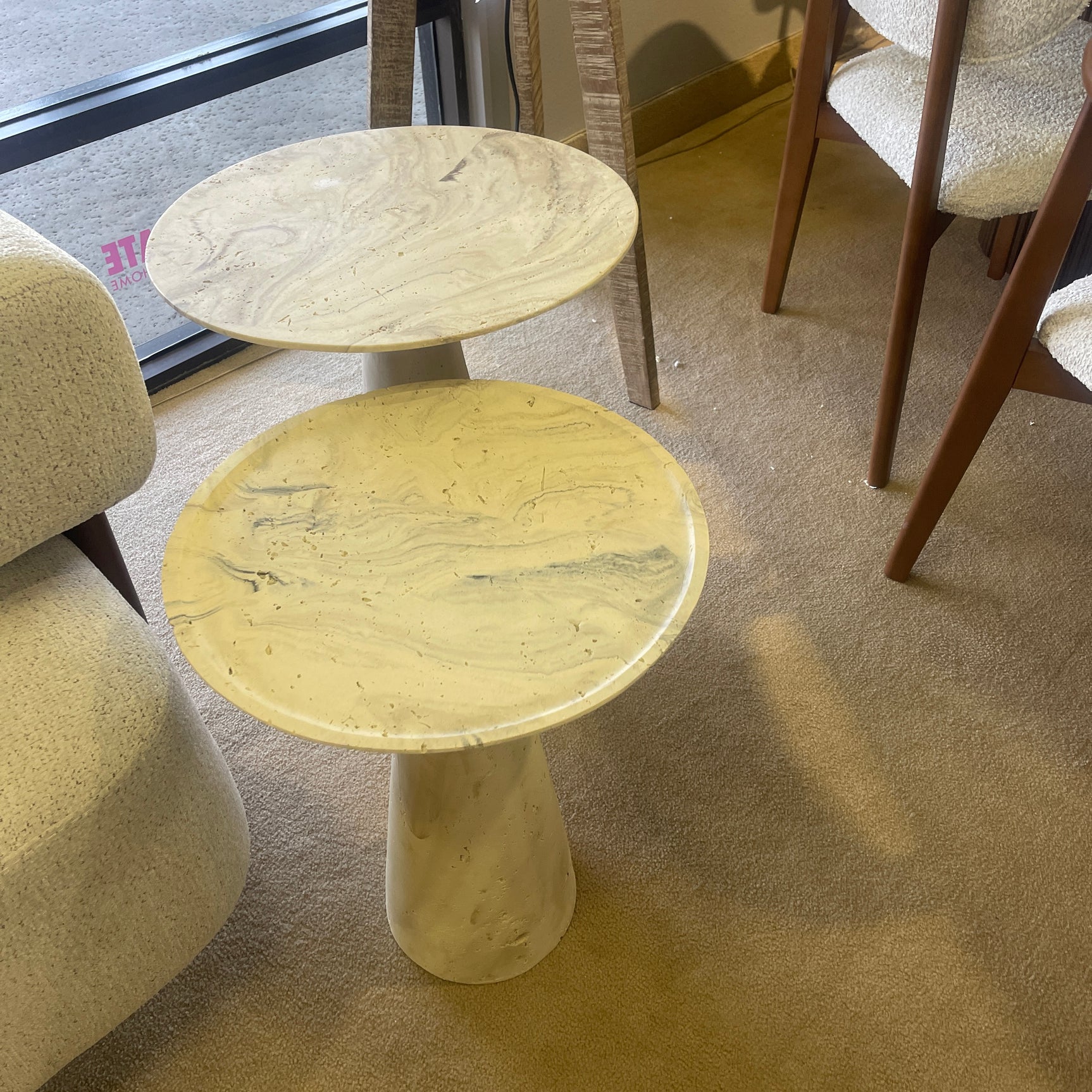 Salton Travertine Nesting Occasional Table (Set of 2) - Ornate Home