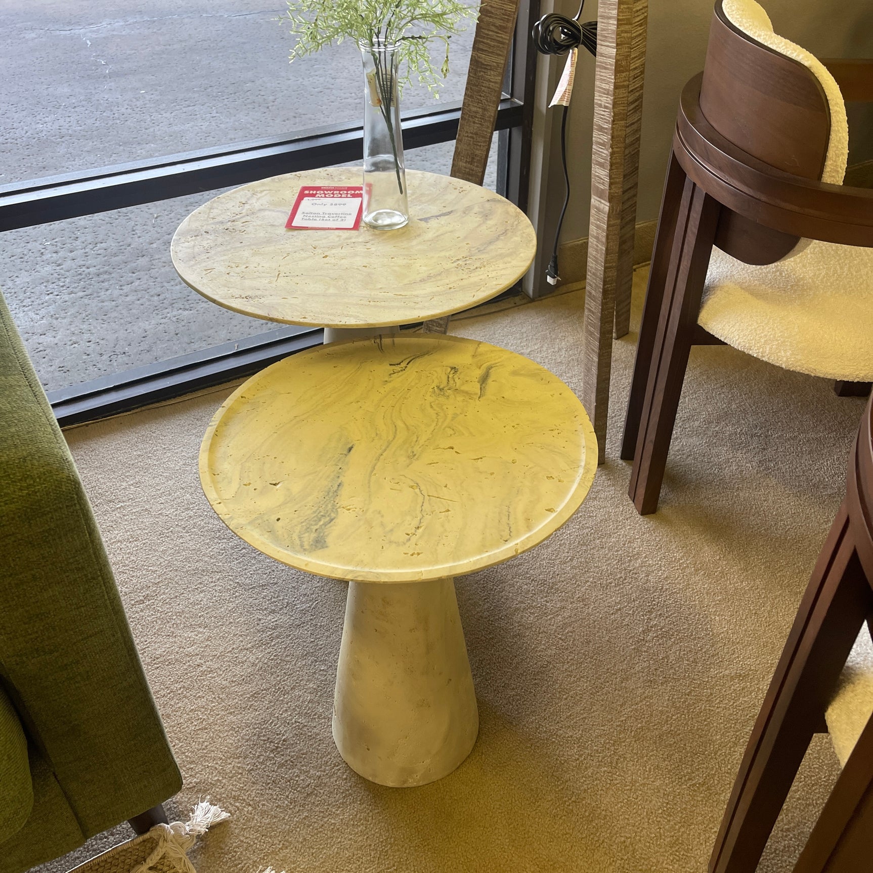 Salton Travertine Nesting Occasional Table (Set of 2) - Ornate Home