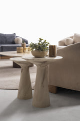 Salton Travertine Nesting Occasional Table (Set of 2) - Ornate Home