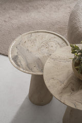 Salton Travertine Nesting Occasional Table (Set of 2) - Ornate Home