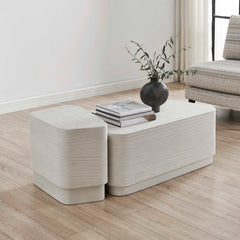 Saltwater White Concrete Coffee Table - Ornate Home