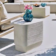Saltwater White Concrete Side Table - Ornate Home