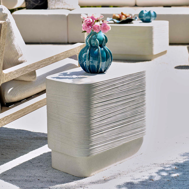 Saltwater White Concrete Side Table - Ornate Home