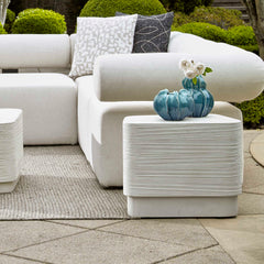 Saltwater White Concrete Side Table - Ornate Home
