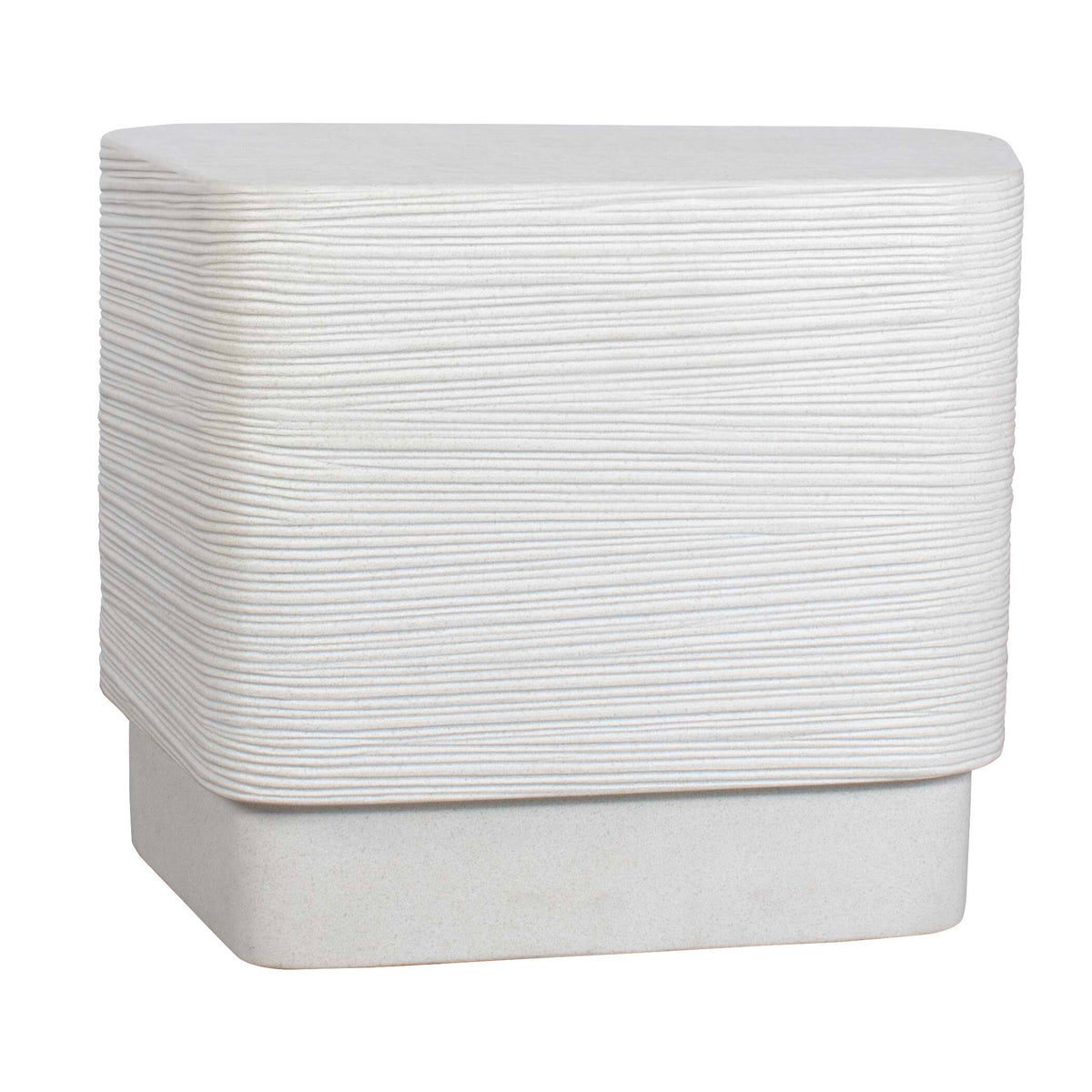 Saltwater White Concrete Side Table - Ornate Home