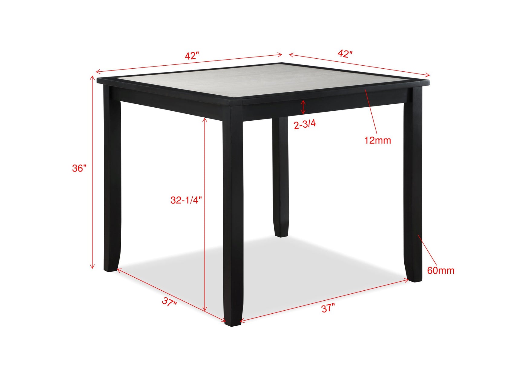Salvador Black/White 5-Piece Counter Height Dining Set - Ornate Home