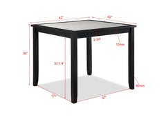Salvador Black/White 5-Piece Counter Height Dining Set - Ornate Home