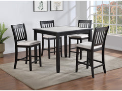 Salvador Black/White 5-Piece Counter Height Dining Set - Ornate Home