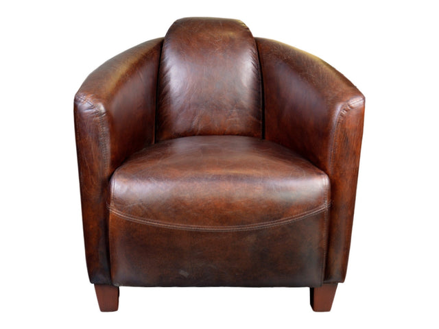 Salzburg Dark Brown Leather Club Chair - Ornate Home