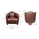 Salzburg Dark Brown Leather Club Chair - Ornate Home
