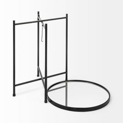 Samantha Black Small Mirror Top Accent Table - Ornate Home
