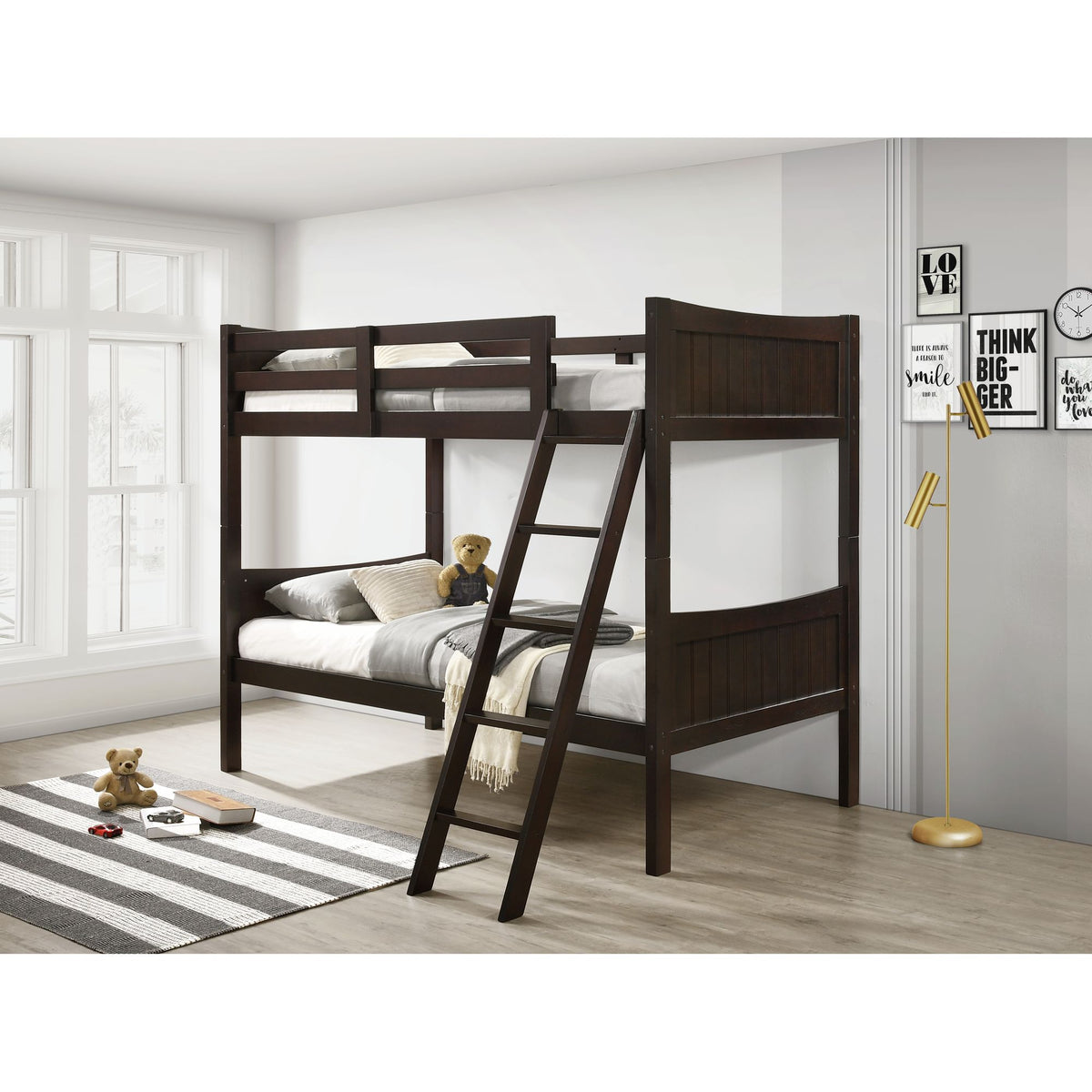 Sami Espresso Over Twin Bunk Bed - Ornate Home