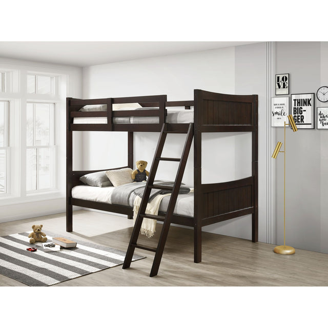 Sami Espresso Over Twin Bunk Bed - Ornate Home