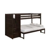 Sami Espresso Twin Over Full Step Bunk Bed with Left HB - Ornate Home