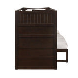 Sami Espresso Twin Over Full Step Bunk Bed with Left HB - Ornate Home