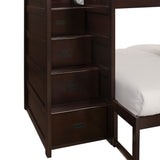 Sami Espresso Twin Over Full Step Bunk Bed with Left HB - Ornate Home