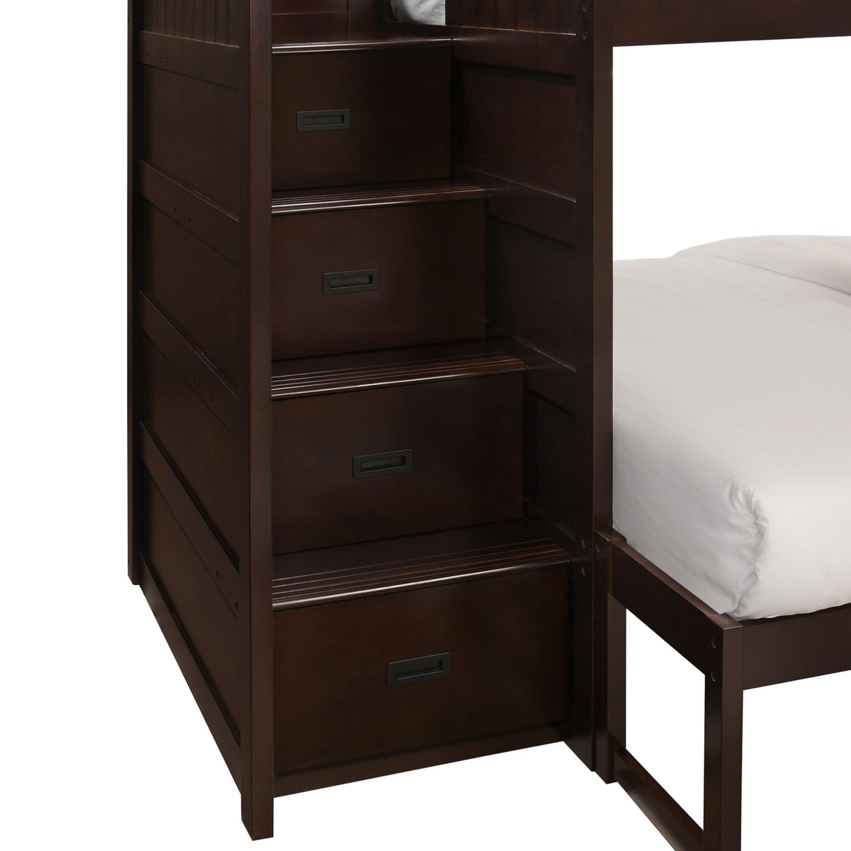 Sami Espresso Twin Over Full Step Bunk Bed with Left HB - Ornate Home