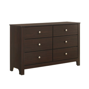Sami Espresso Youth 6-Drawer Dresser - Ornate Home