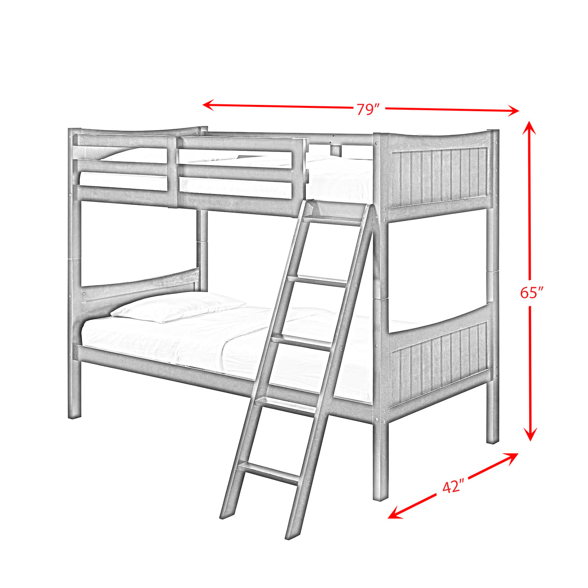 Sami Grey Over Twin Bunk Bed - Ornate Home