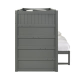 Sami Grey Twin Over Full Step Bunk Bed with Left HB - Ornate Home