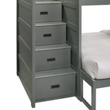 Sami Grey Twin Over Full Step Bunk Bed with Left HB - Ornate Home