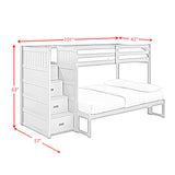 Sami Grey Twin Over Full Step Bunk Bed with Left HB - Ornate Home