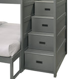 Sami Grey Twin Over Full Step Bunk Bed with Right HB - Ornate Home
