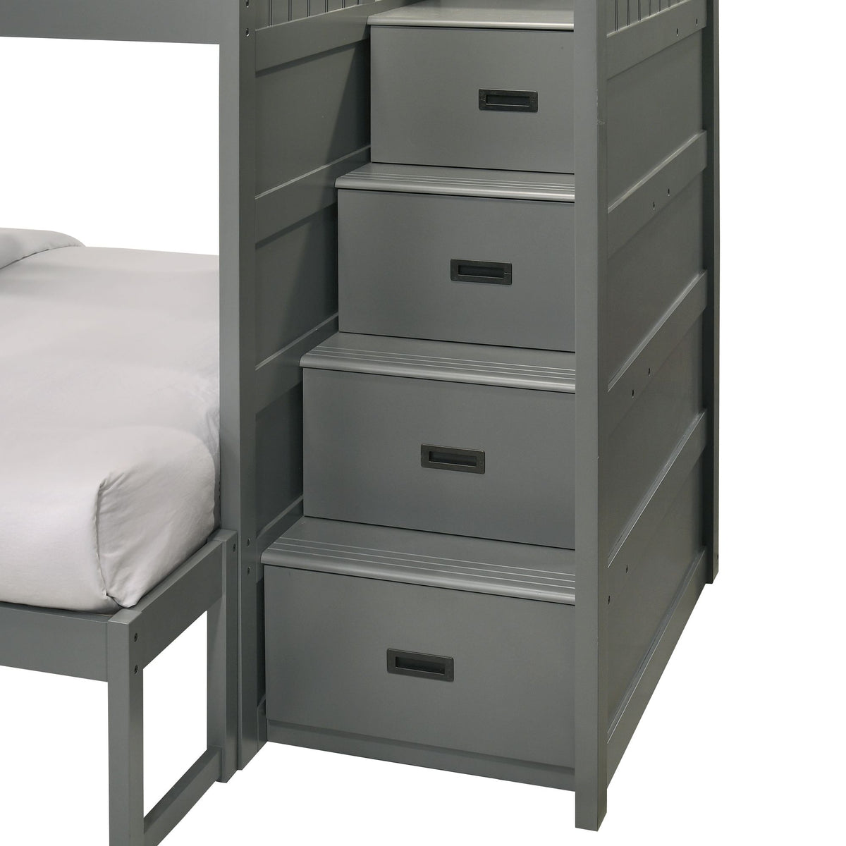 Sami Grey Twin Over Full Step Bunk Bed with Right HB - Ornate Home